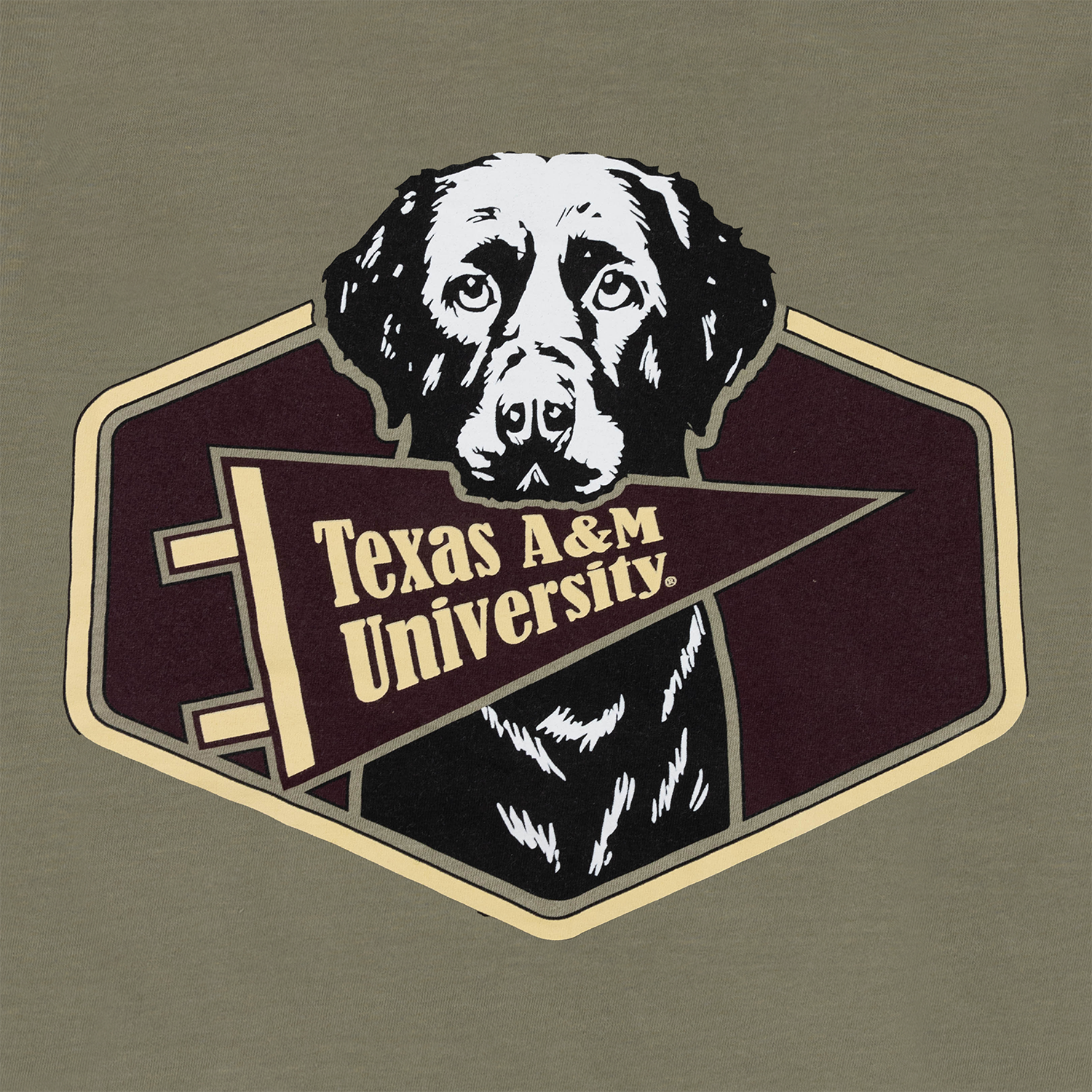 Texas A&M Comfort Colors Dog Holding Pennant T-Shirt - Green