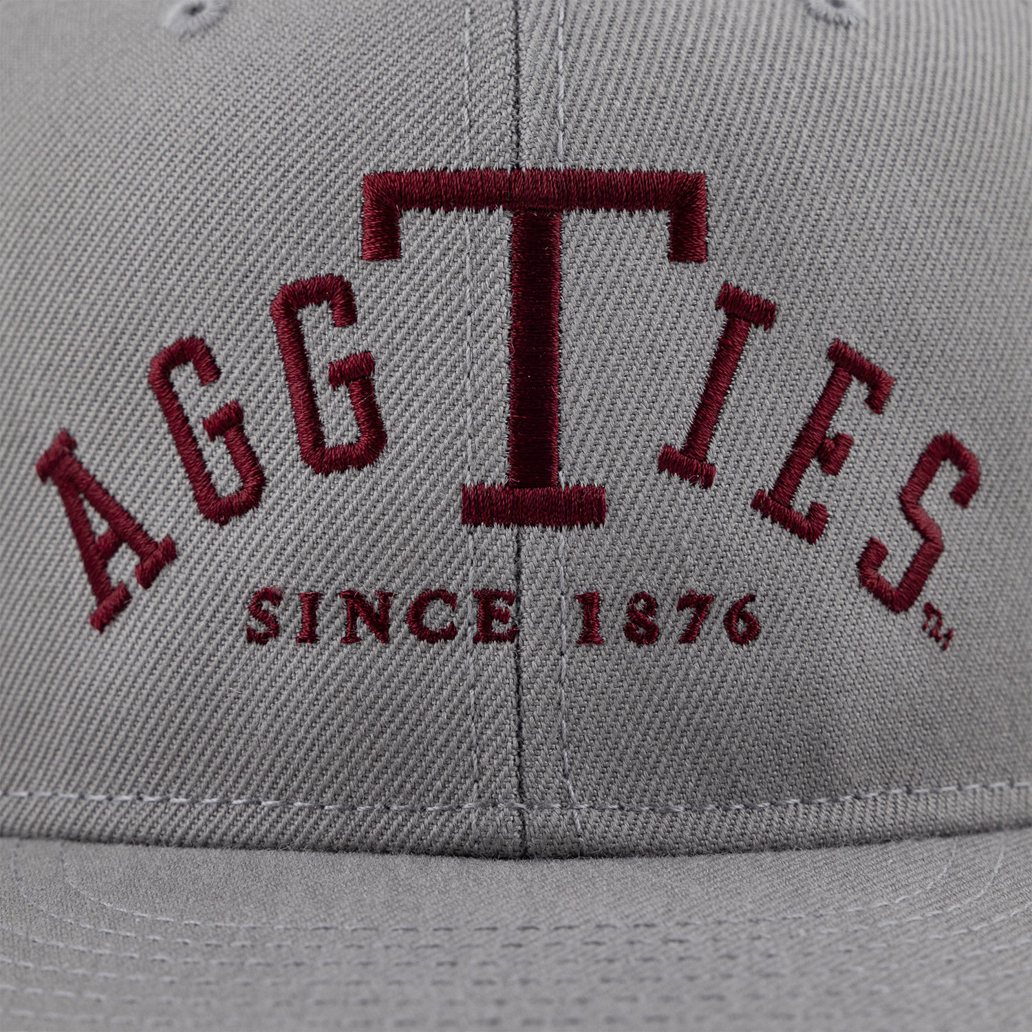 Texas A&M Two Tone 6 Panel Hat - Gray