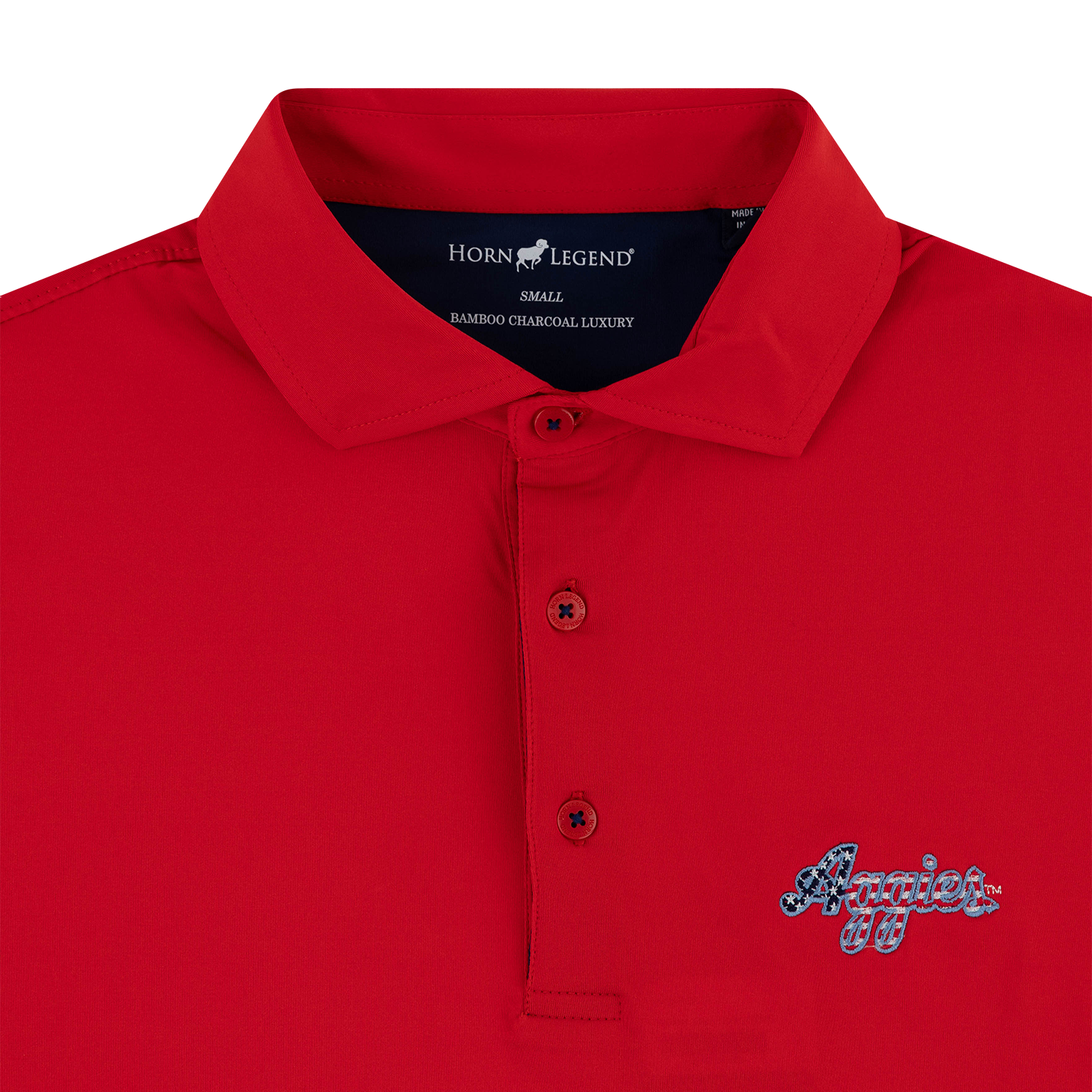 Script Aggies Horn Legend Americana Polo - Red