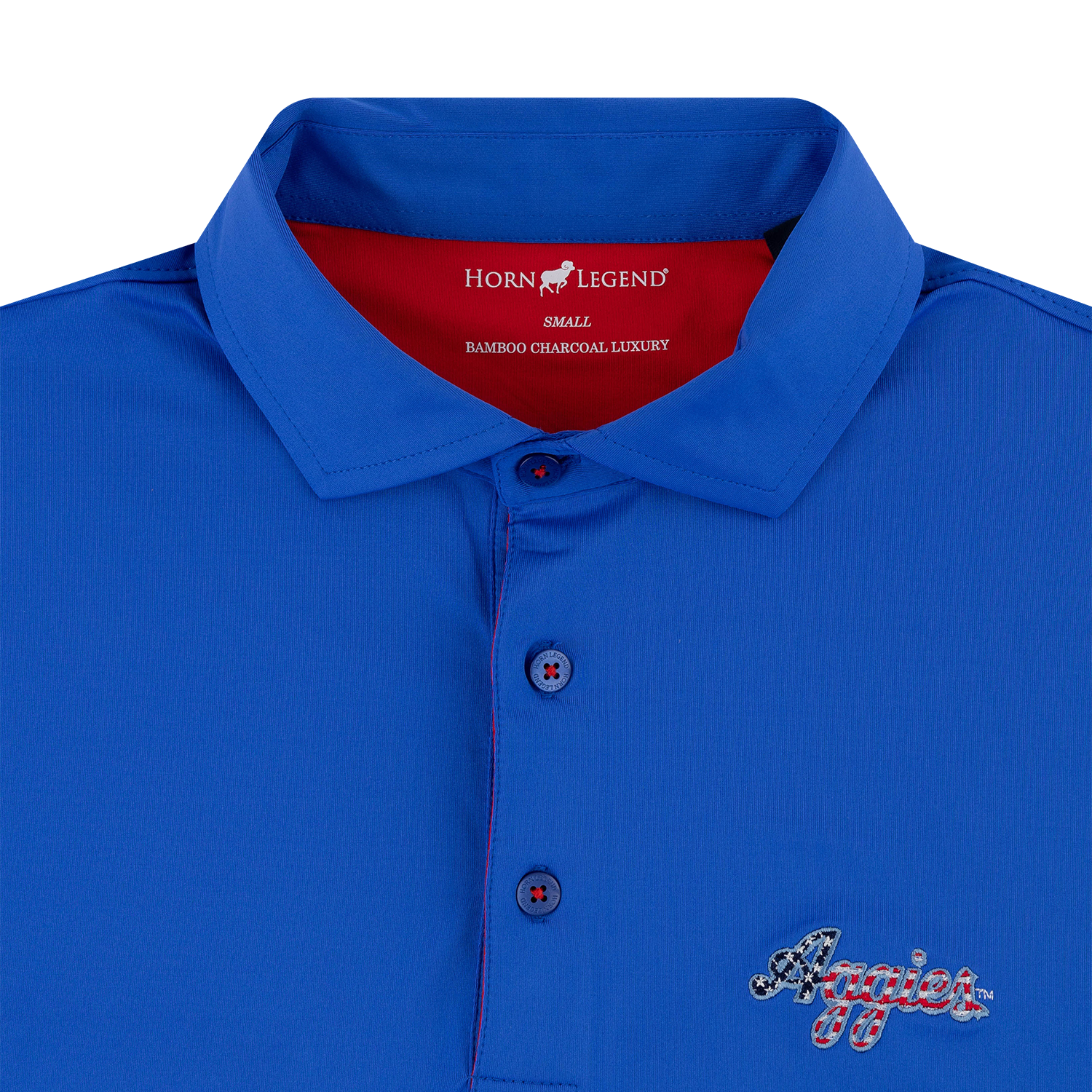 Script Aggies Horn Legend Americana Polo - Blue