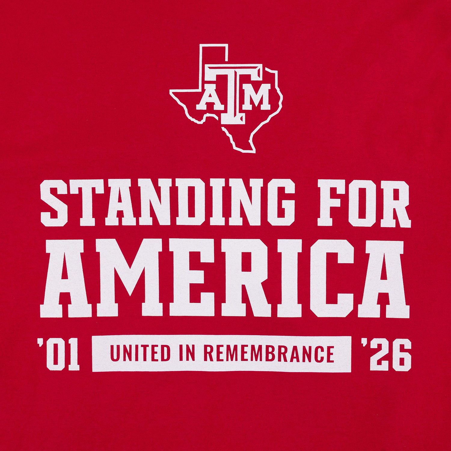 Texas A&M Standing for America 2026 T-Shirt - Red
