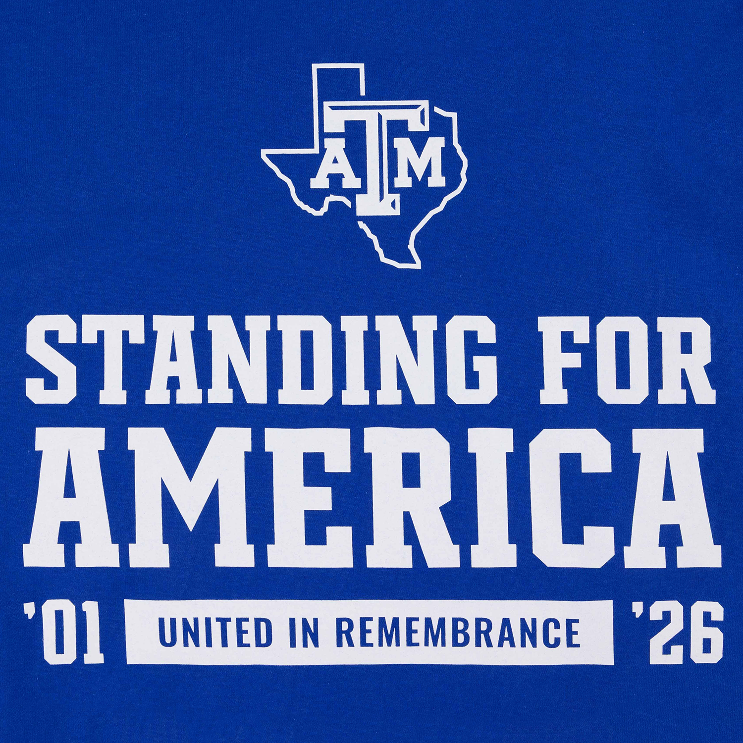 Texas A&M Standing for America Youth 2026 T-Shirt - Blue