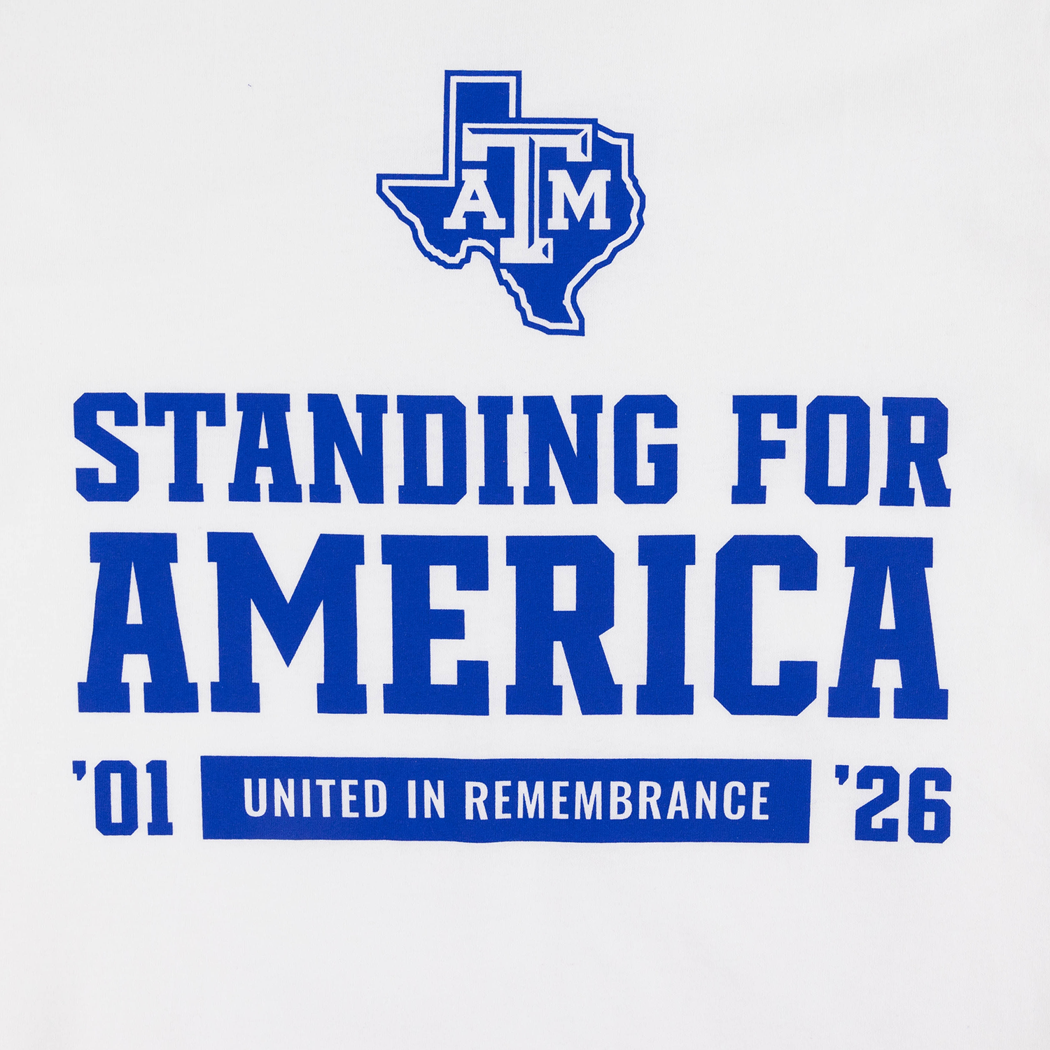 Texas A&M Standing for America Youth 2026 T-Shirt - White