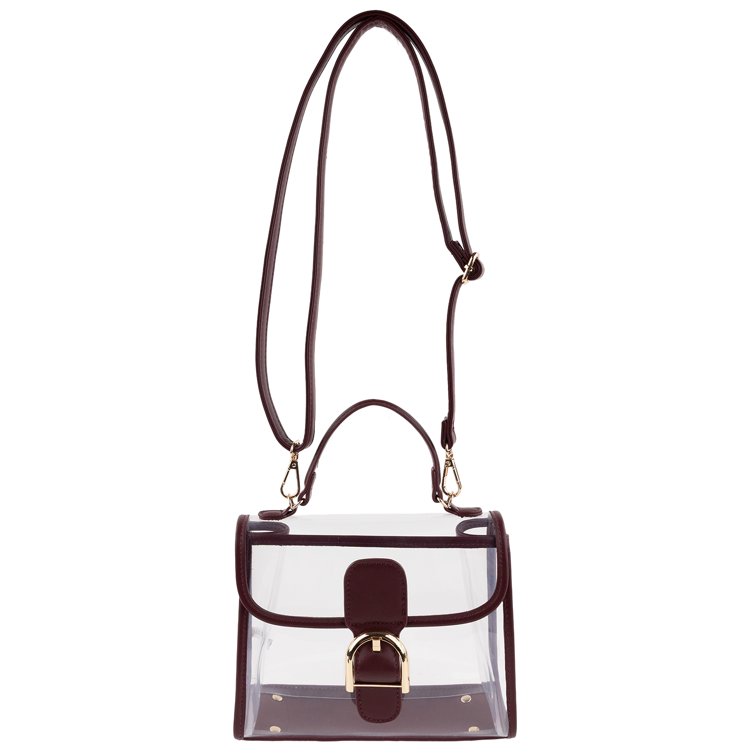 Collegiate Outfitters Clear Buckle Bag with Wallet - Maroon