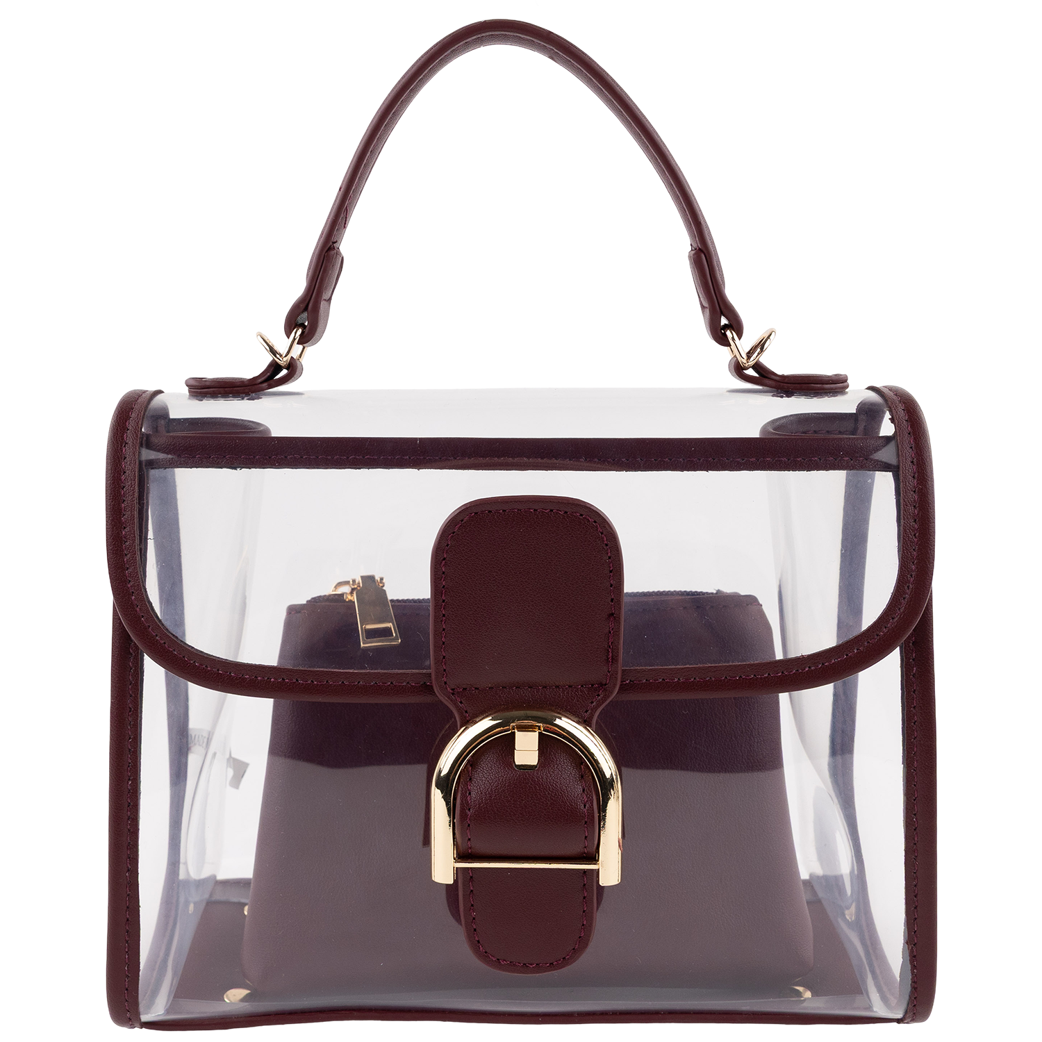 Collegiate Outfitters Clear Buckle Bag with Wallet - Maroon