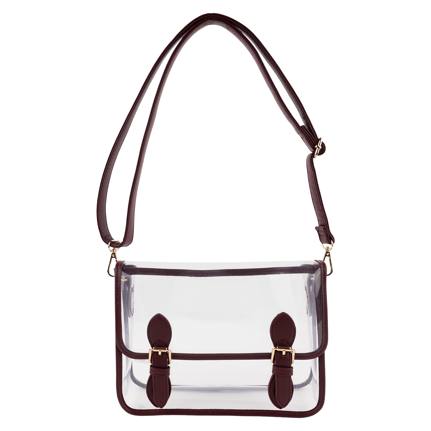Collegiate Outfitters Clear Satchel Bag with Wristlet - Maroon
