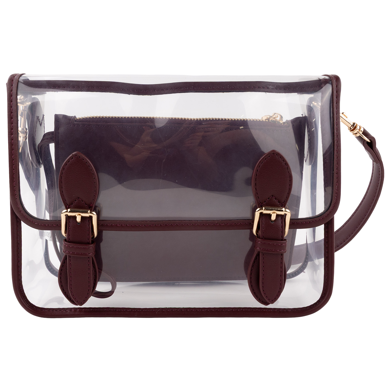 Collegiate Outfitters Clear Satchel Bag with Wristlet - Maroon