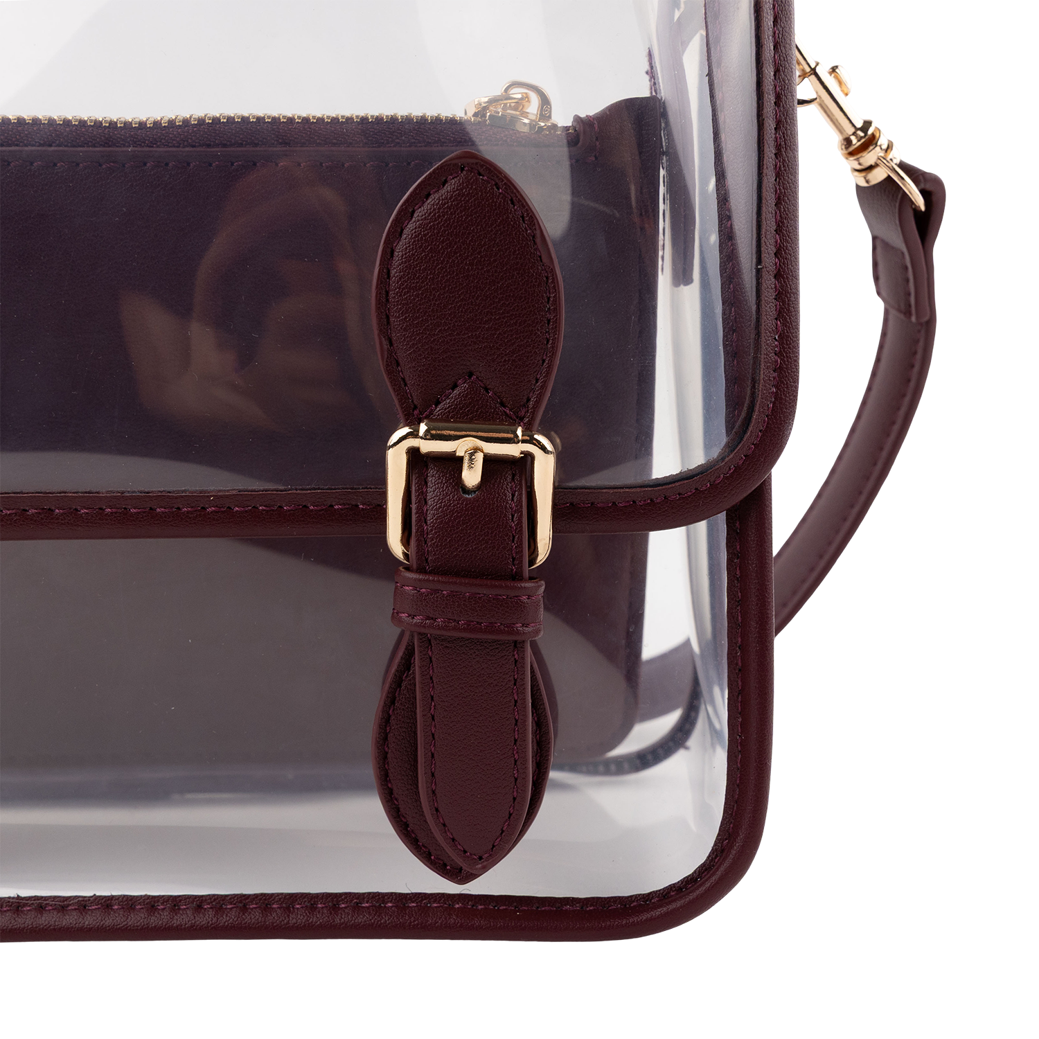 Collegiate Outfitters Clear Satchel Bag with Wristlet - Maroon