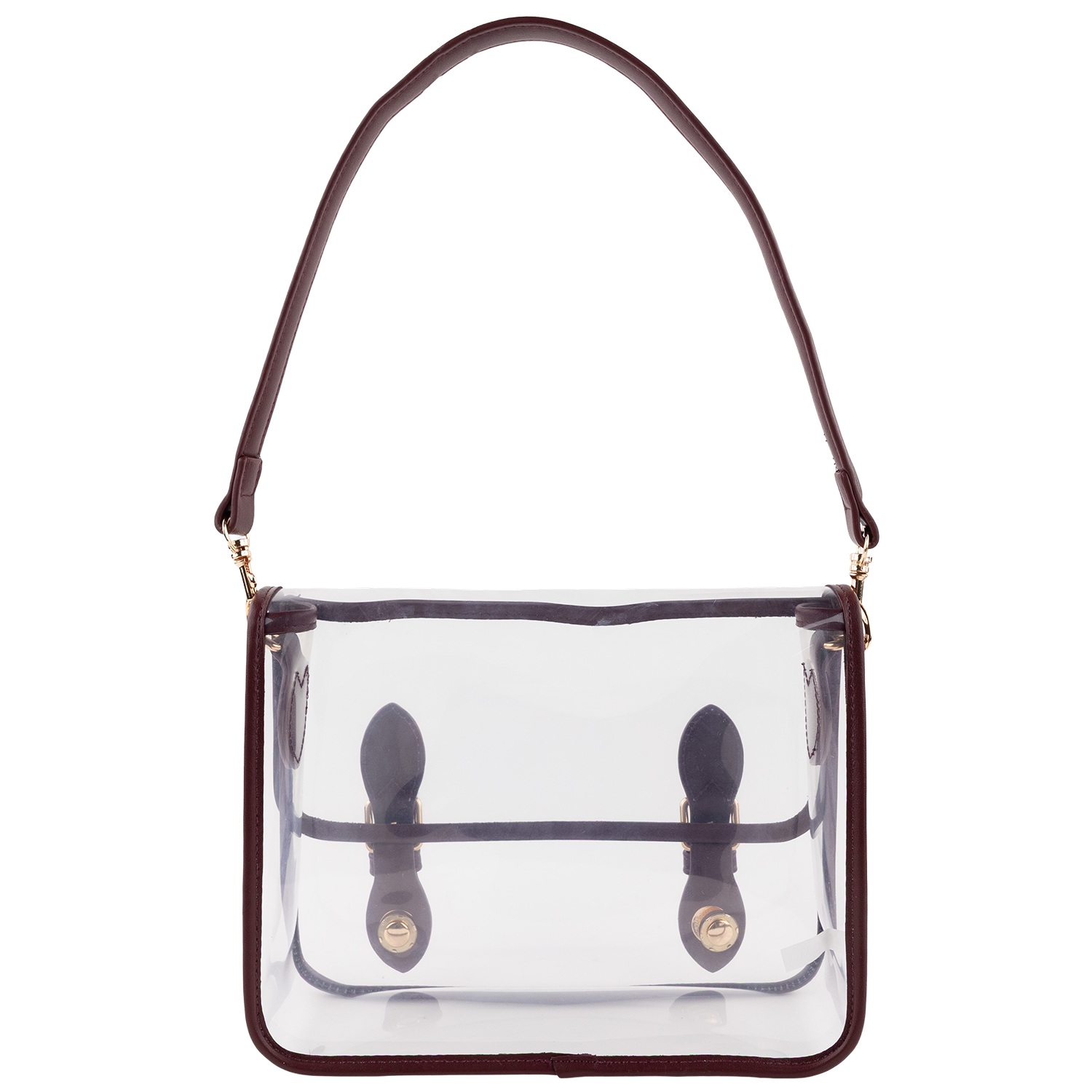 Collegiate Outfitters Clear Satchel Bag with Wristlet - Maroon