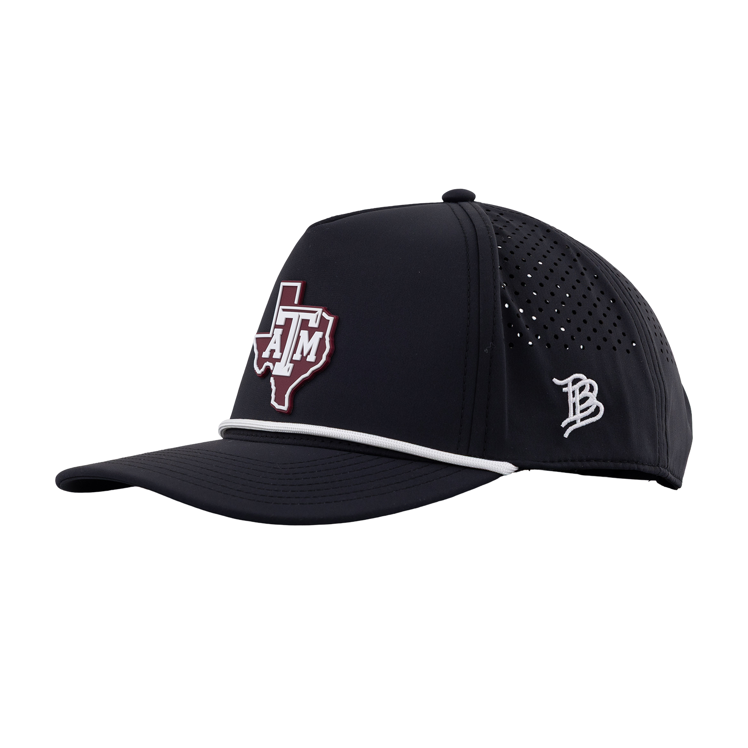 Texas A&M Branded Bills Lonestar 5 Panel Rope Hat - Black