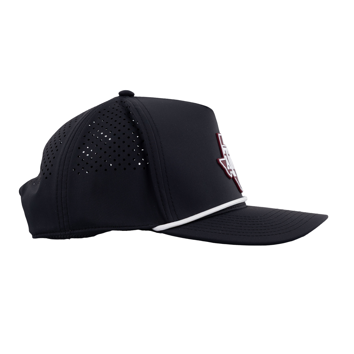 Texas A&M Branded Bills Lonestar 5 Panel Rope Hat - Black