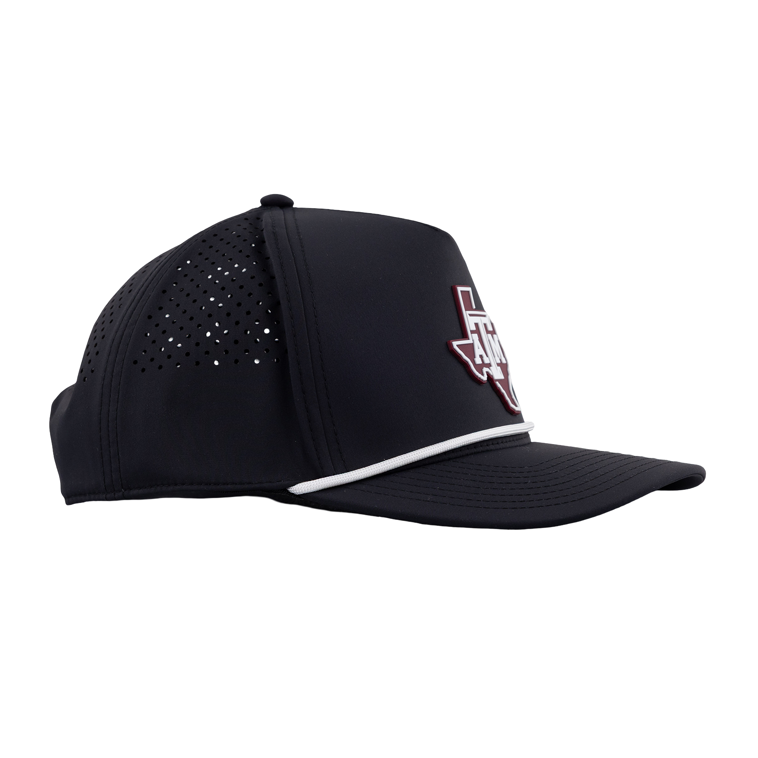 Texas A&M Branded Bills Lonestar 5 Panel Rope Hat - Black