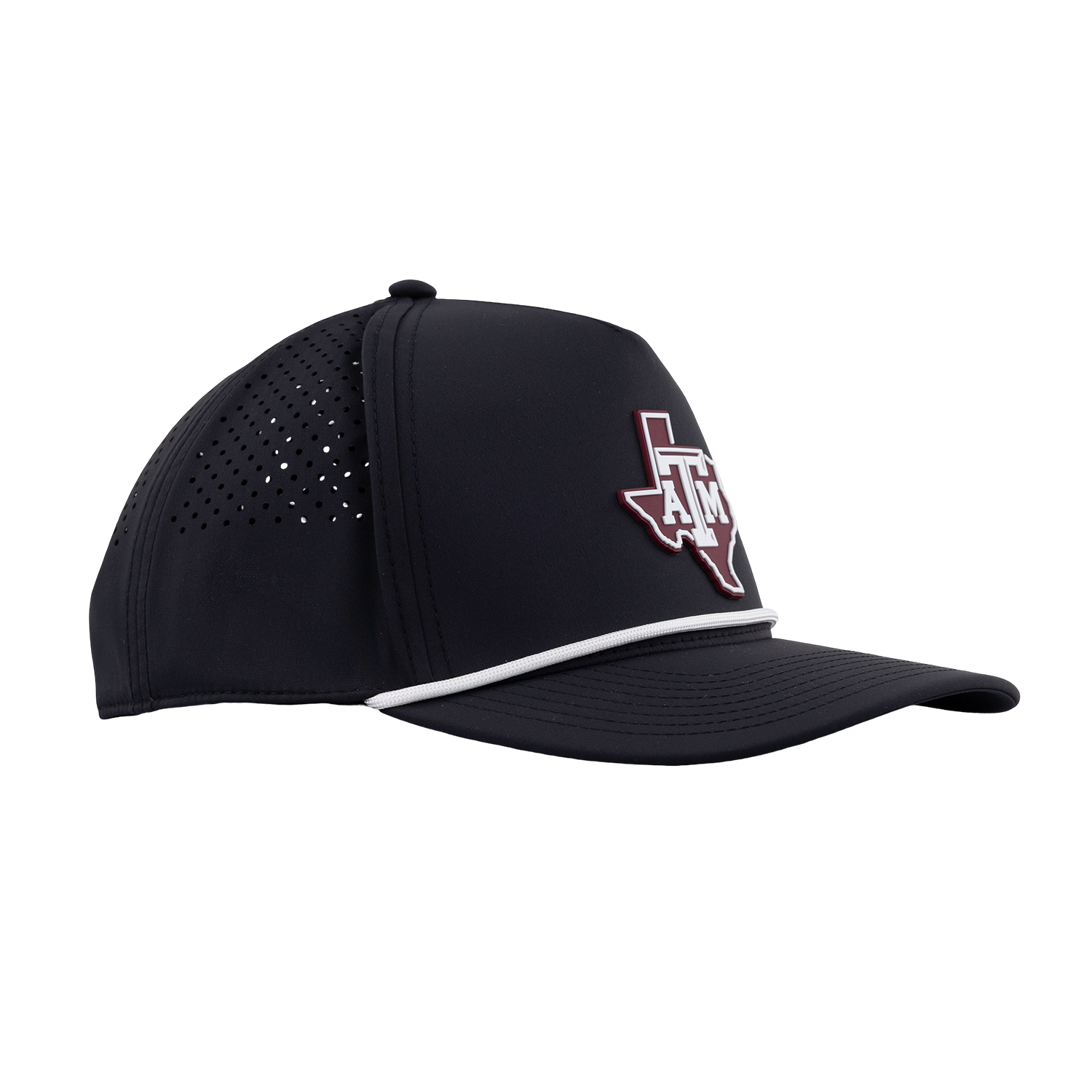 Texas A&M Branded Bills Lonestar 5 Panel Rope Hat - Black