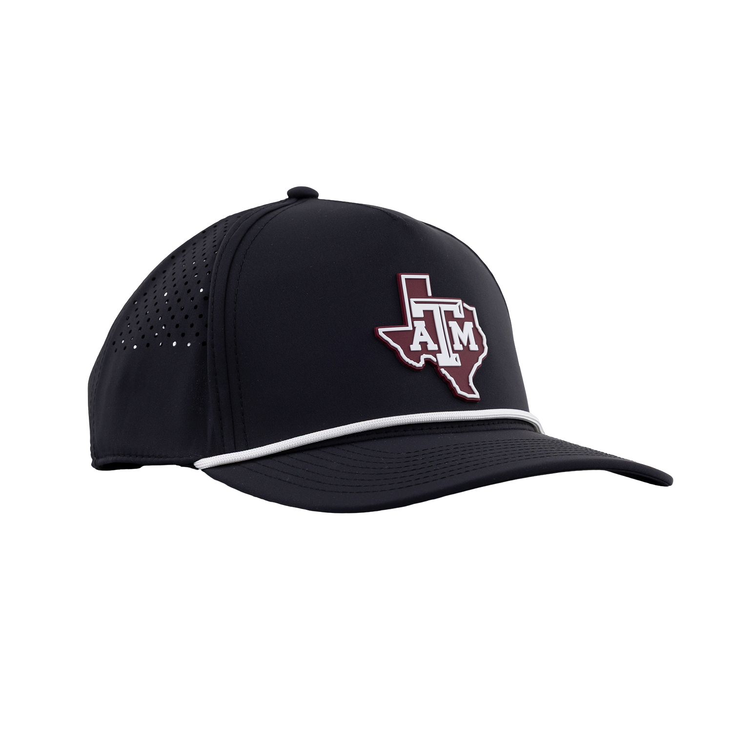 Texas A&M Branded Bills Lonestar 5 Panel Rope Hat - Black
