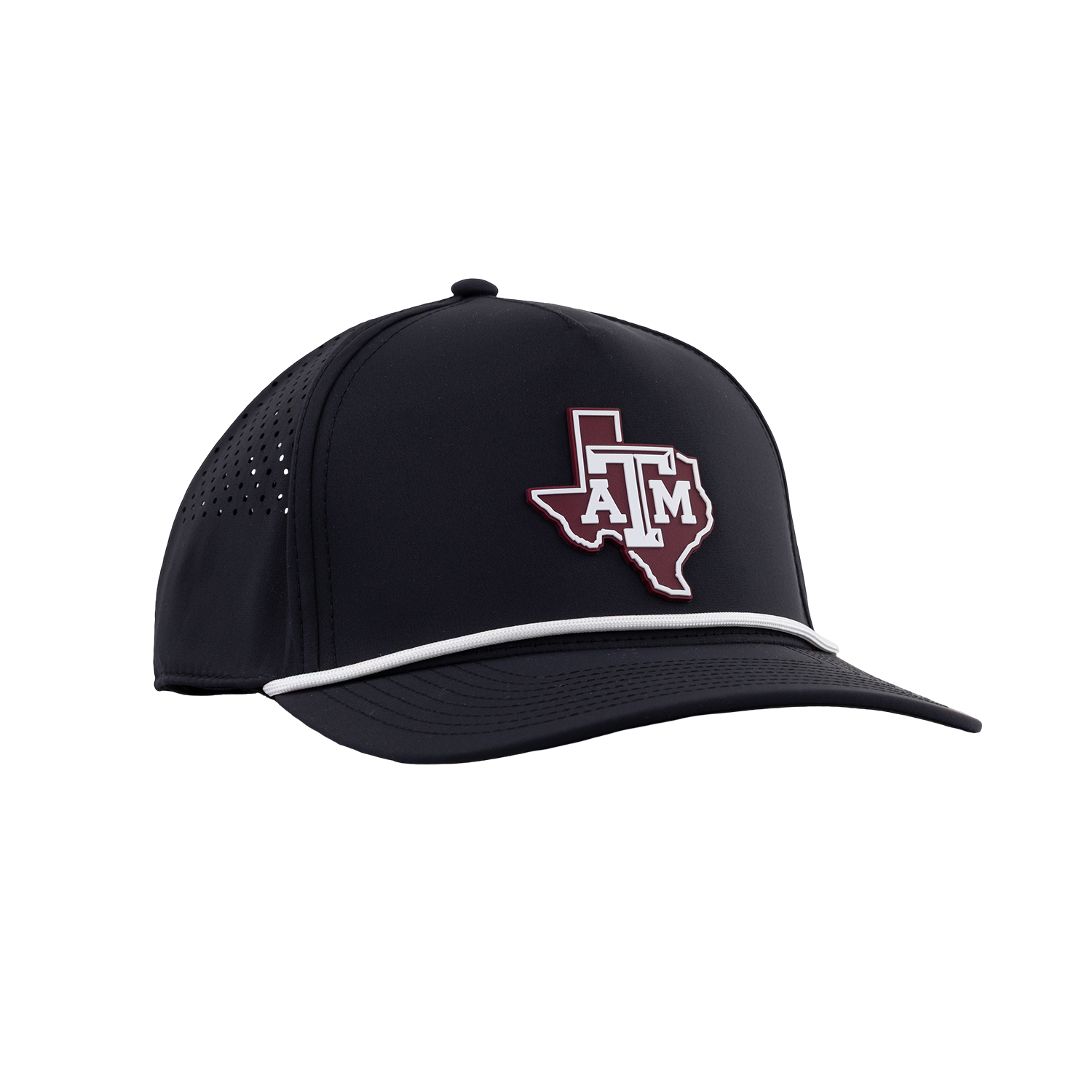 Texas A&M Branded Bills Lonestar 5 Panel Rope Hat - Black