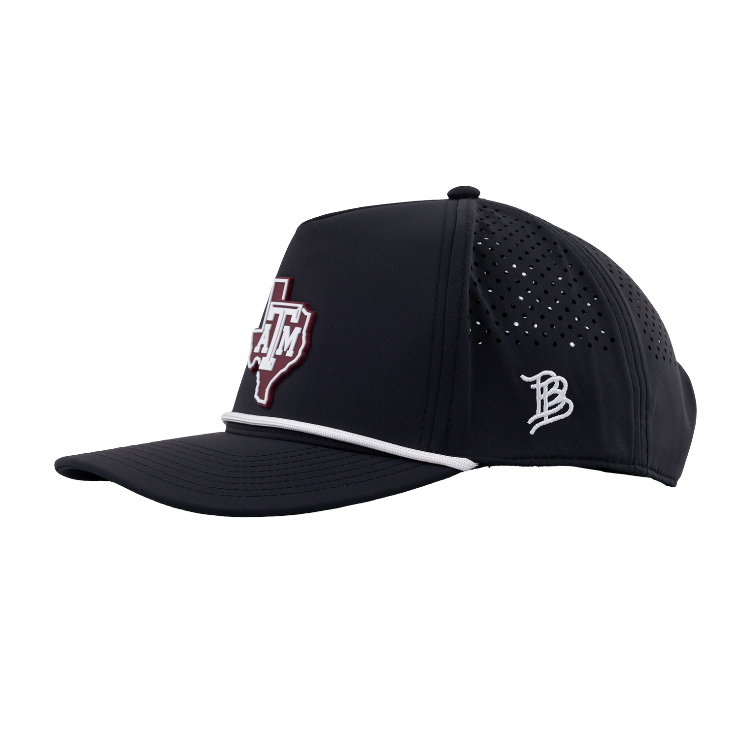 Texas A&M Branded Bills Lonestar 5 Panel Rope Hat - Black
