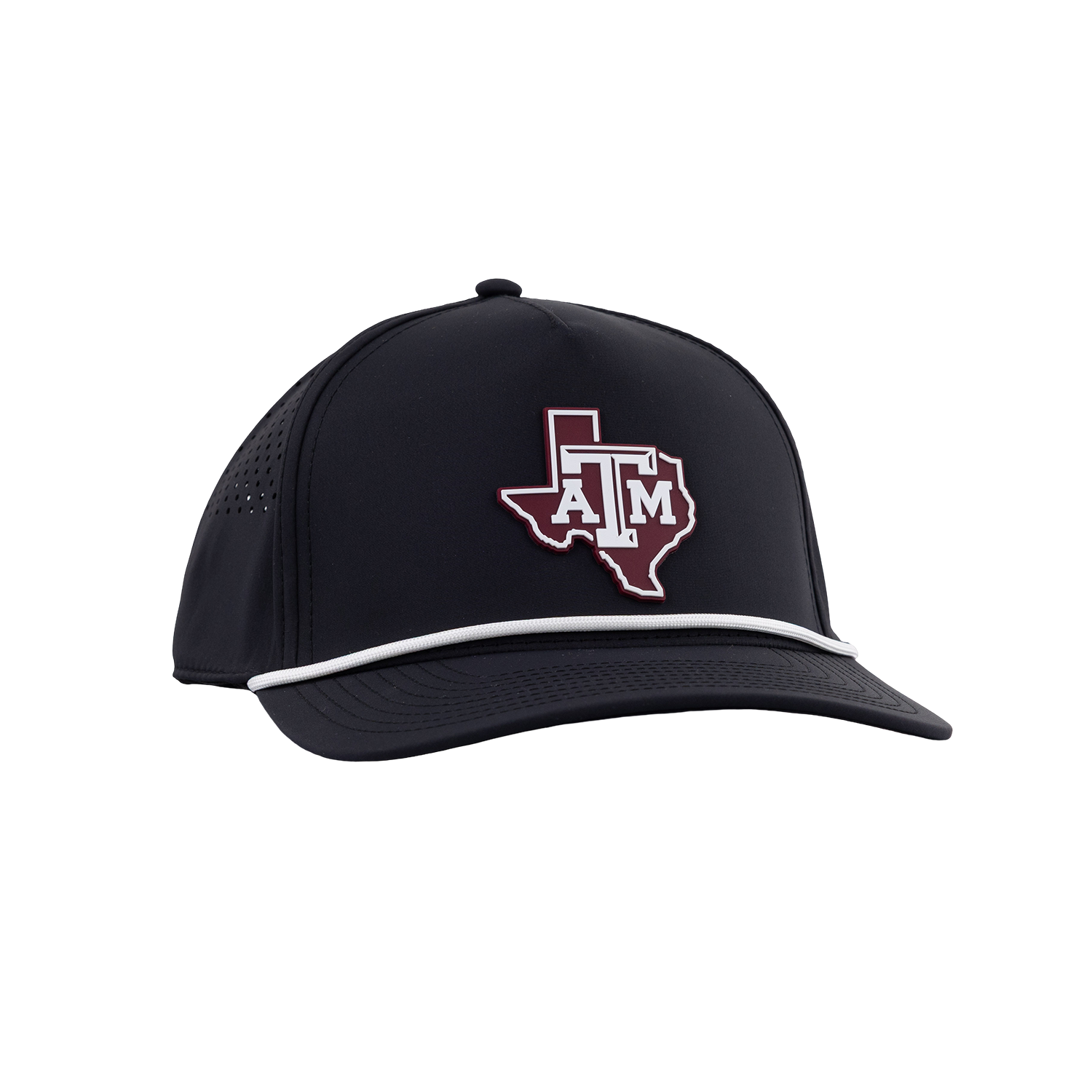 Texas A&M Branded Bills Lonestar 5 Panel Rope Hat - Black