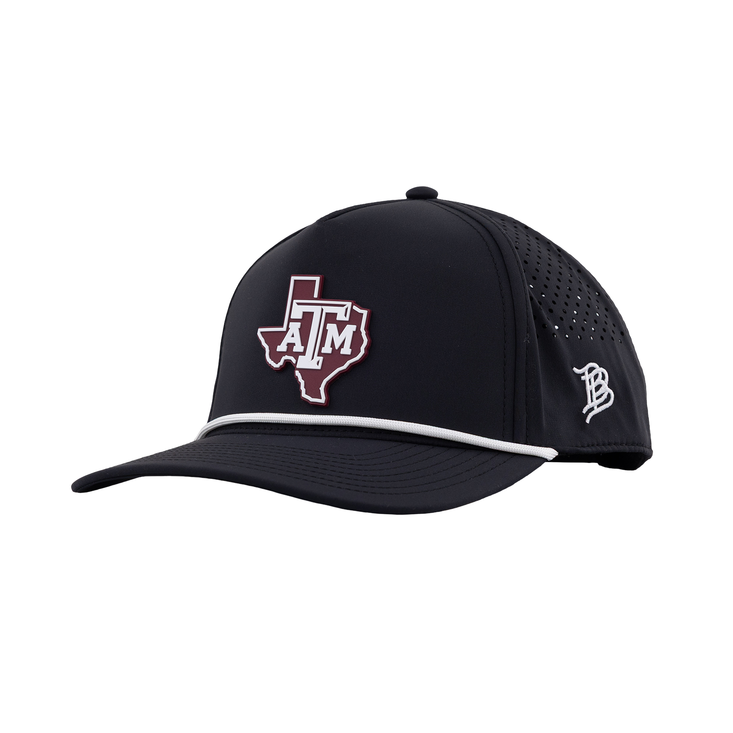 Texas A&M Branded Bills Lonestar 5 Panel Rope Hat - Black