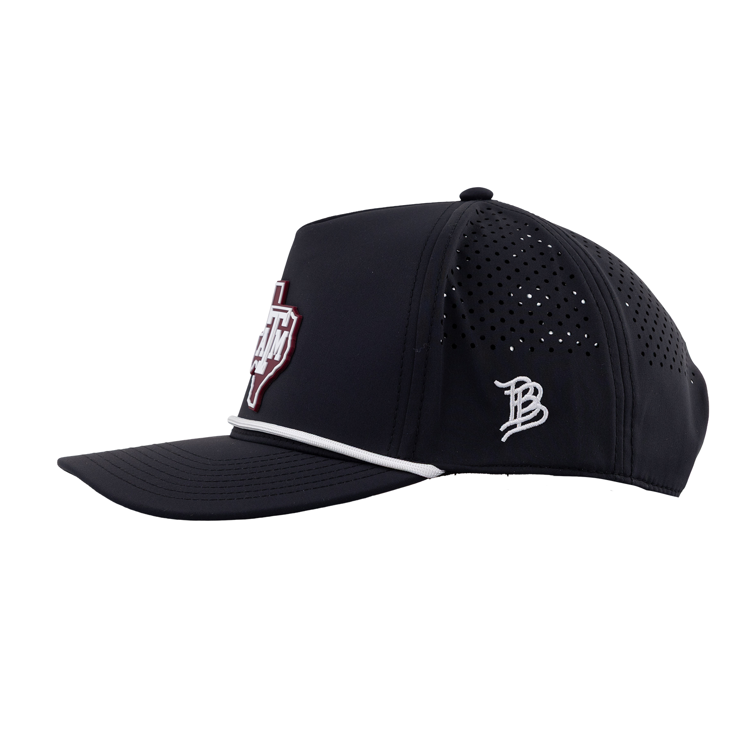 Texas A&M Branded Bills Lonestar 5 Panel Rope Hat - Black