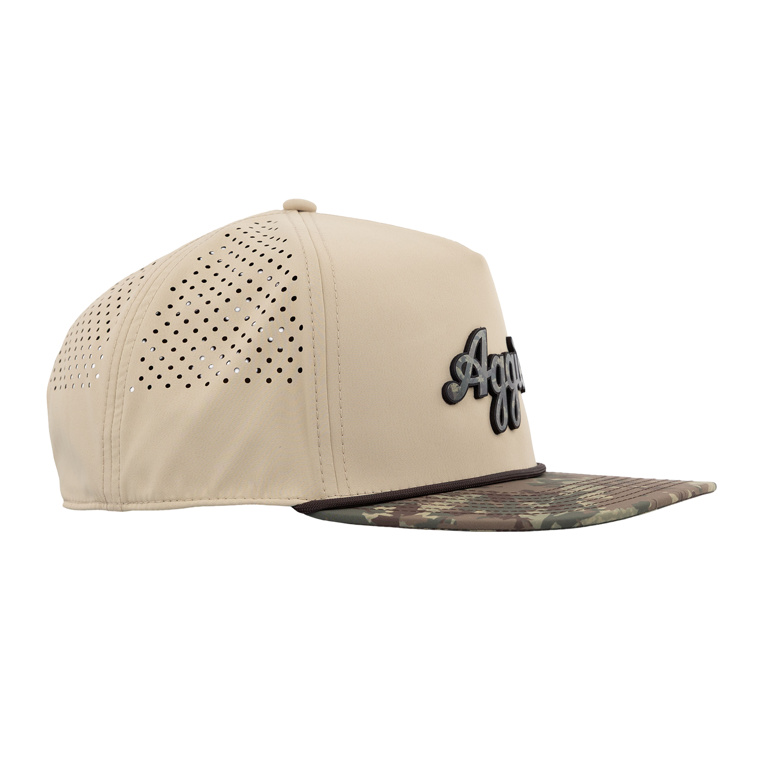 Script Aggies Branded Bills Flat Panel Camo Hat - Beige