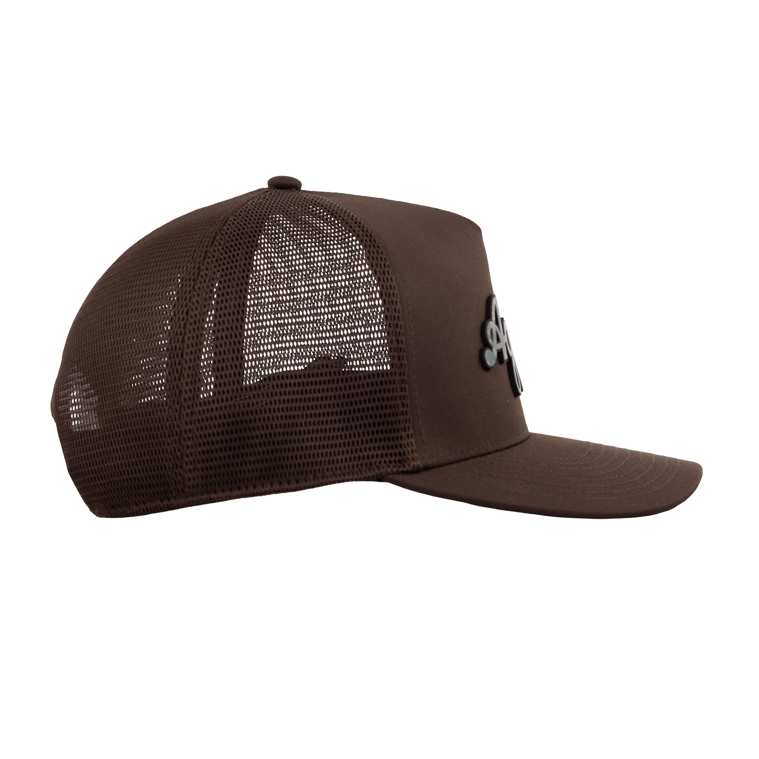 Script Aggies Branded Bills 5 Panel Camo Trucker Hat - Brown