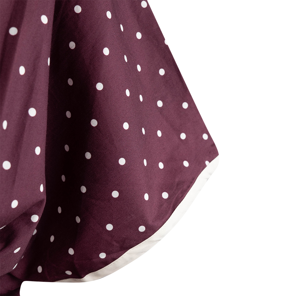Polka Dot Button Down Maxi Dress - Maroon