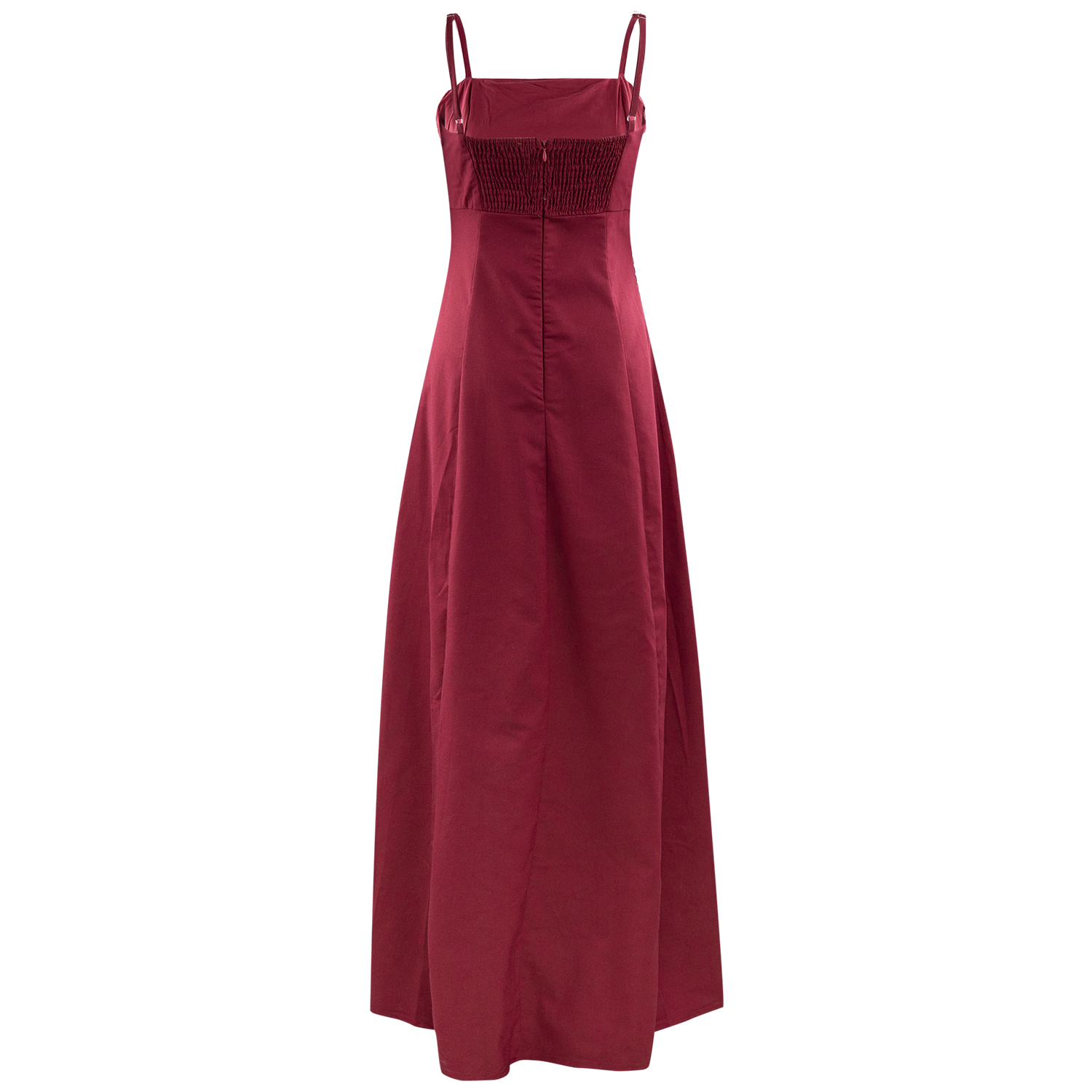 Baby Pink Lace Trim Panel Maxi Dress - Maroon