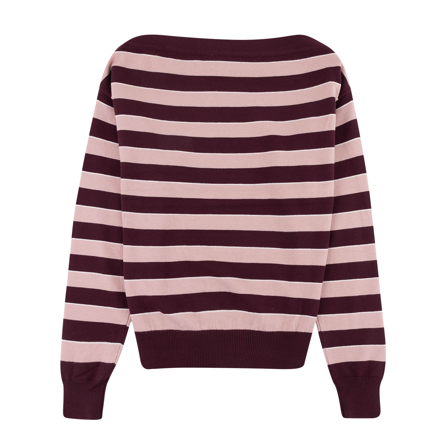 Staccato Striped Boat Neck Sweater - Pink