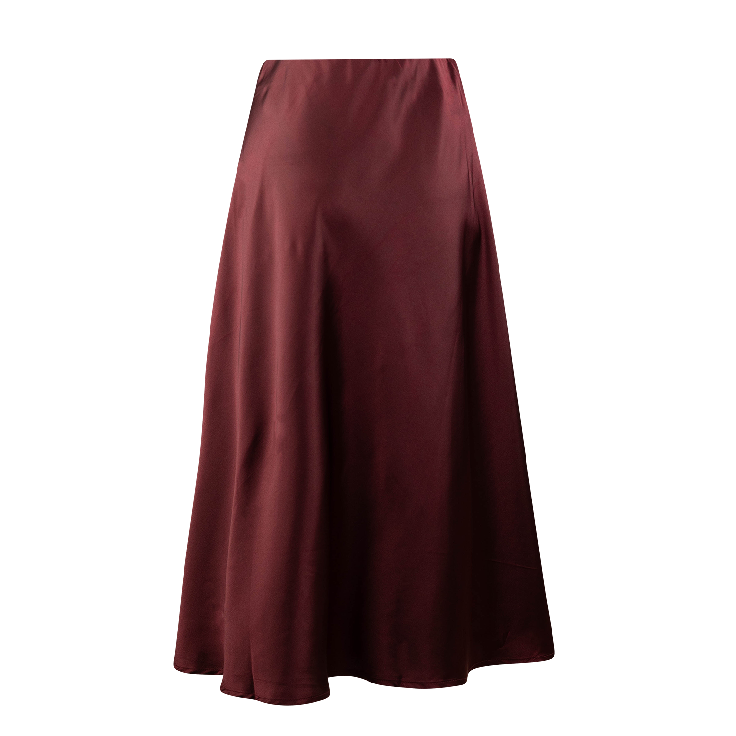 Timing High Waist Flare Midi Skirt - Maroon