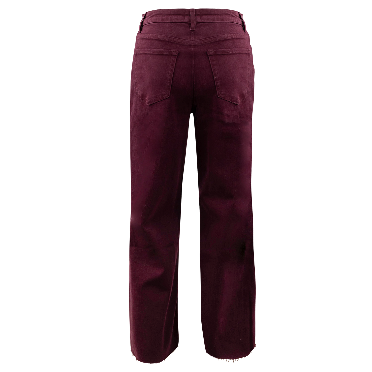 Women's Raw Hem Wide Leg Jeans - Maroon