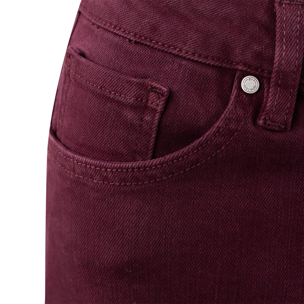Women's Raw Hem Wide Leg Jeans - Maroon