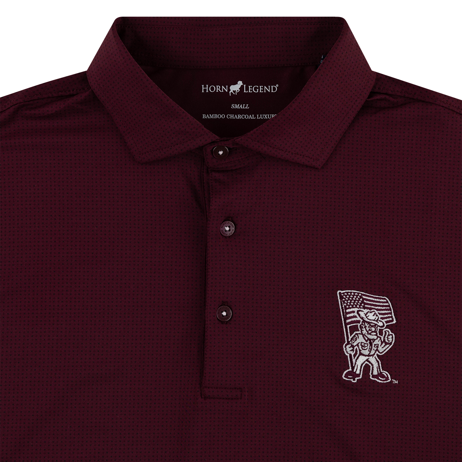 Texas A&M Horn Legend Ol' Sarge Flag Polo - Maroon