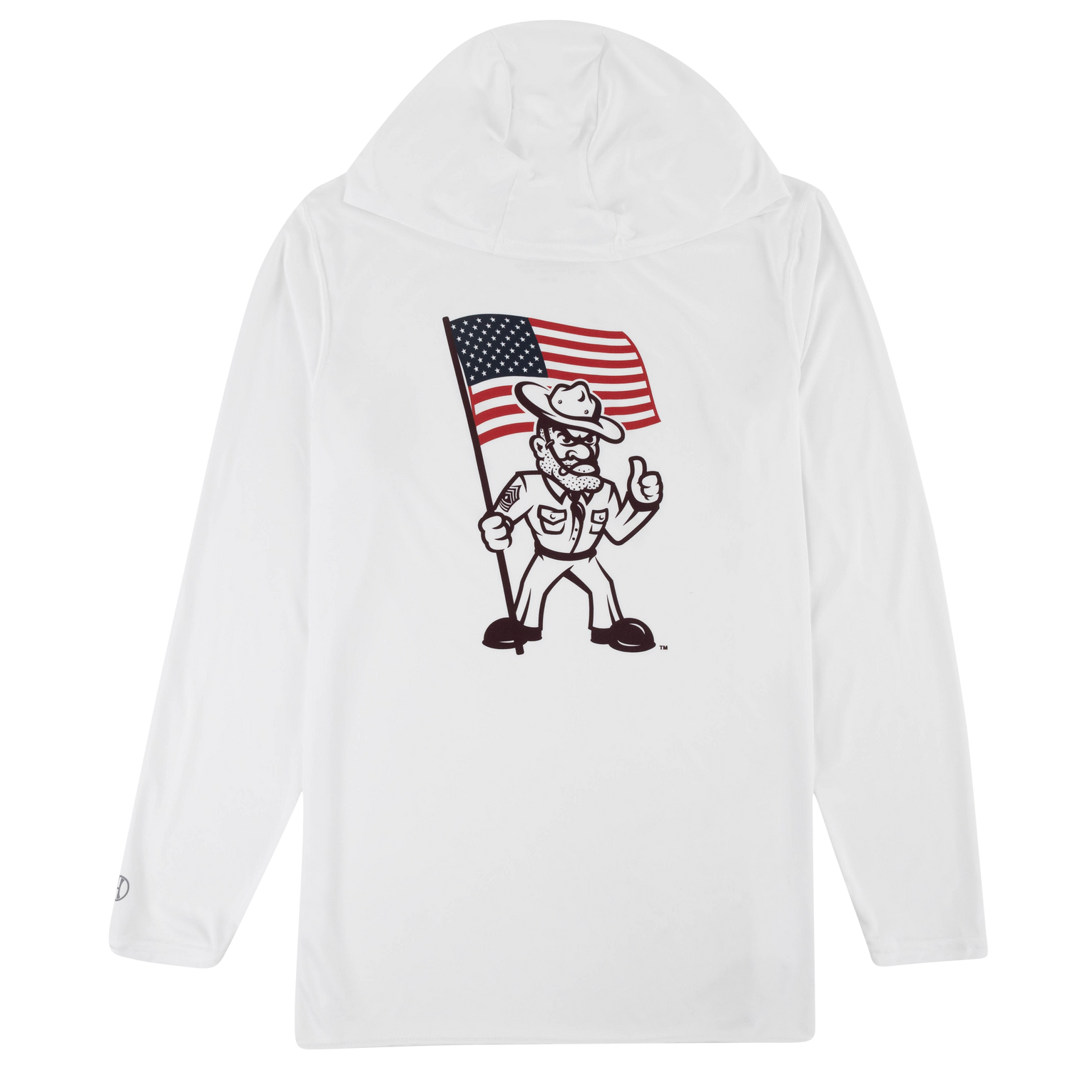 Texas A&M Sarge Flag Long Sleeve Hoodie - White