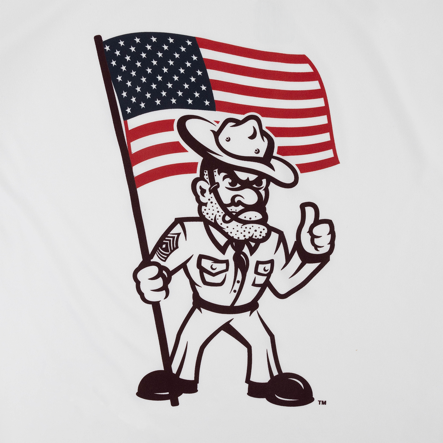 Texas A&M Sarge Flag Long Sleeve Hoodie - White