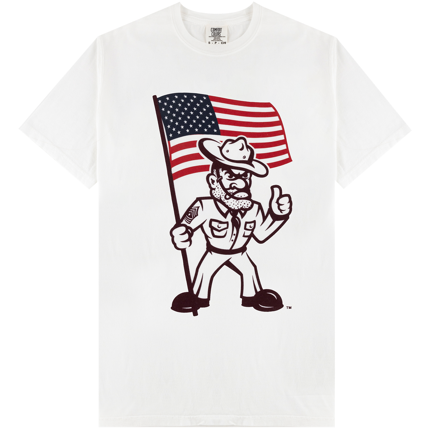 Texas A&M Sarge Flag T-Shirt - White