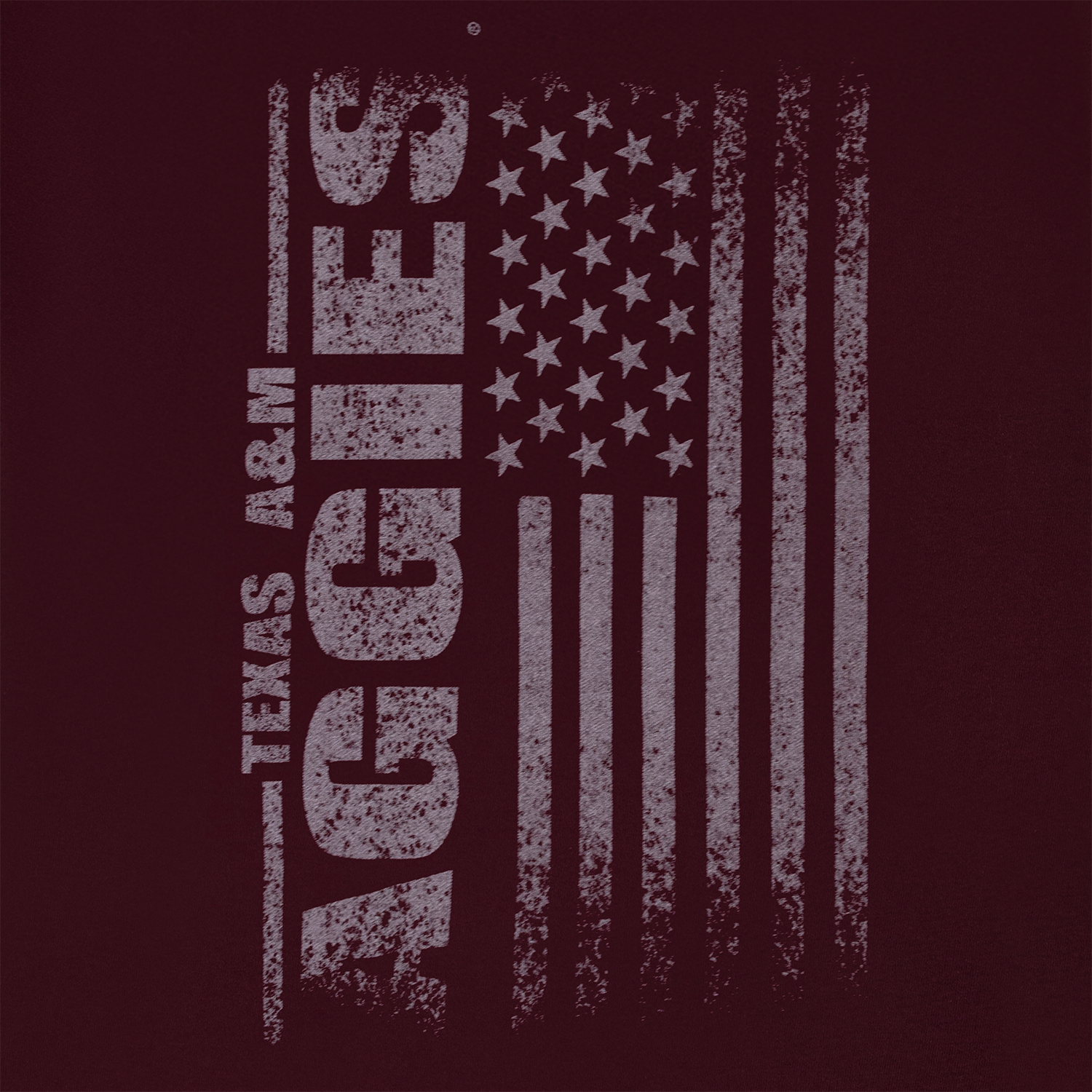 Texas A&M Aggies Tonal American Flag T-Shirt - Maroon