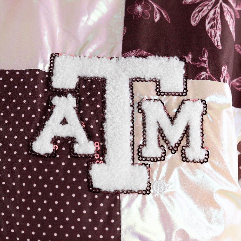 Texas A&M Patchwork Sherpa Jacket - Maroon