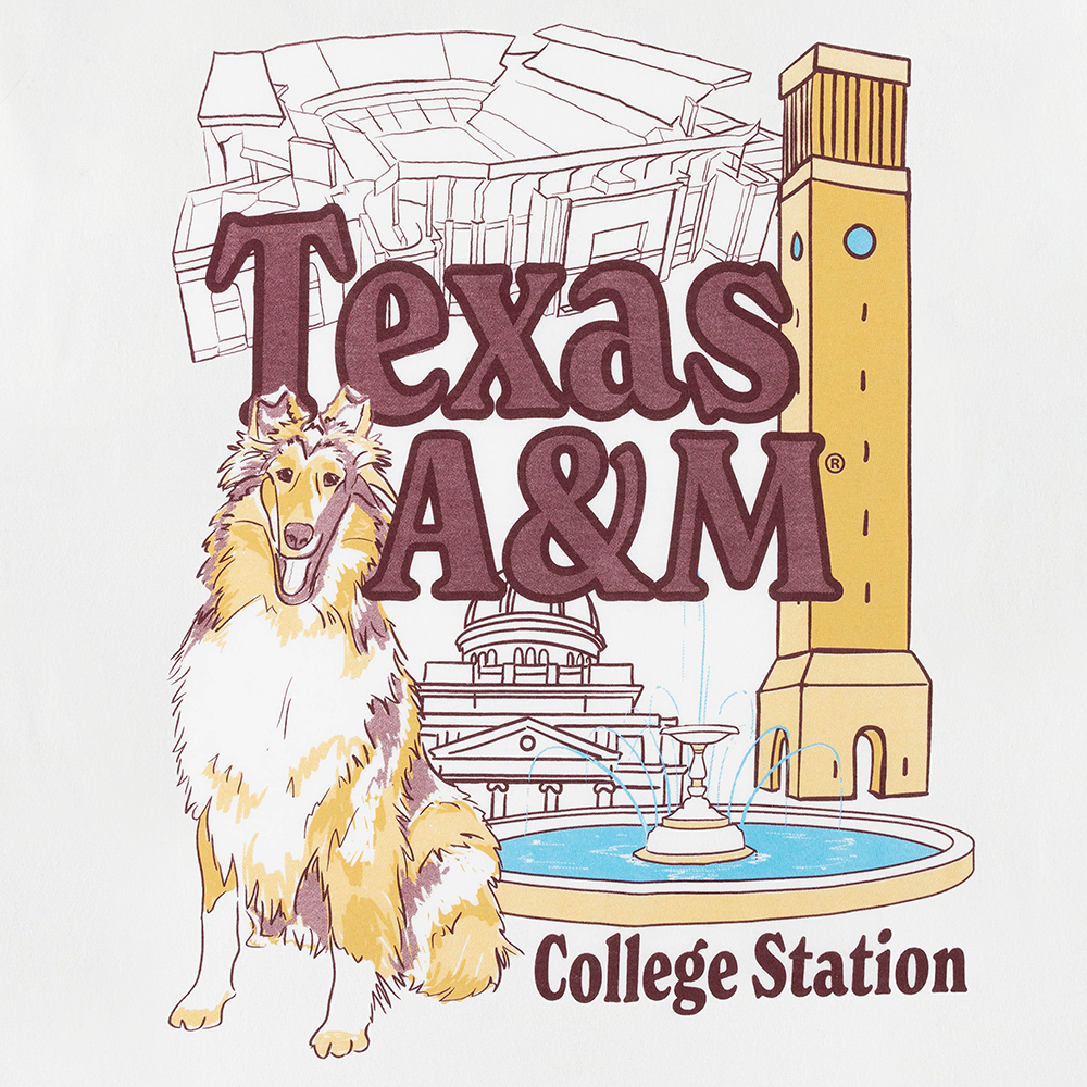 Texas A&M Comfort Colors Reveille Landmarks T-Shirt - White