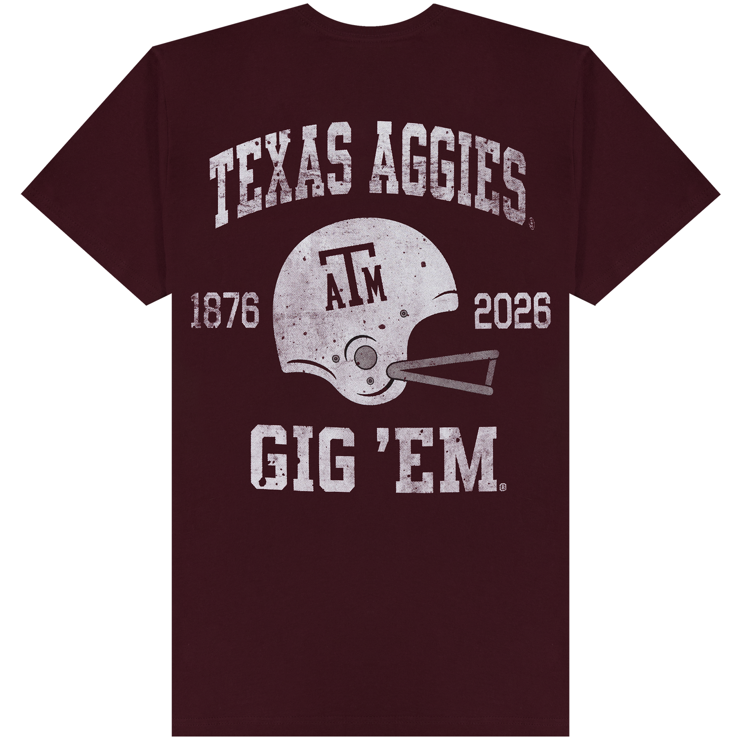 Texas Aggies Gig 'Em Vintage Helmet Tee - Maroon