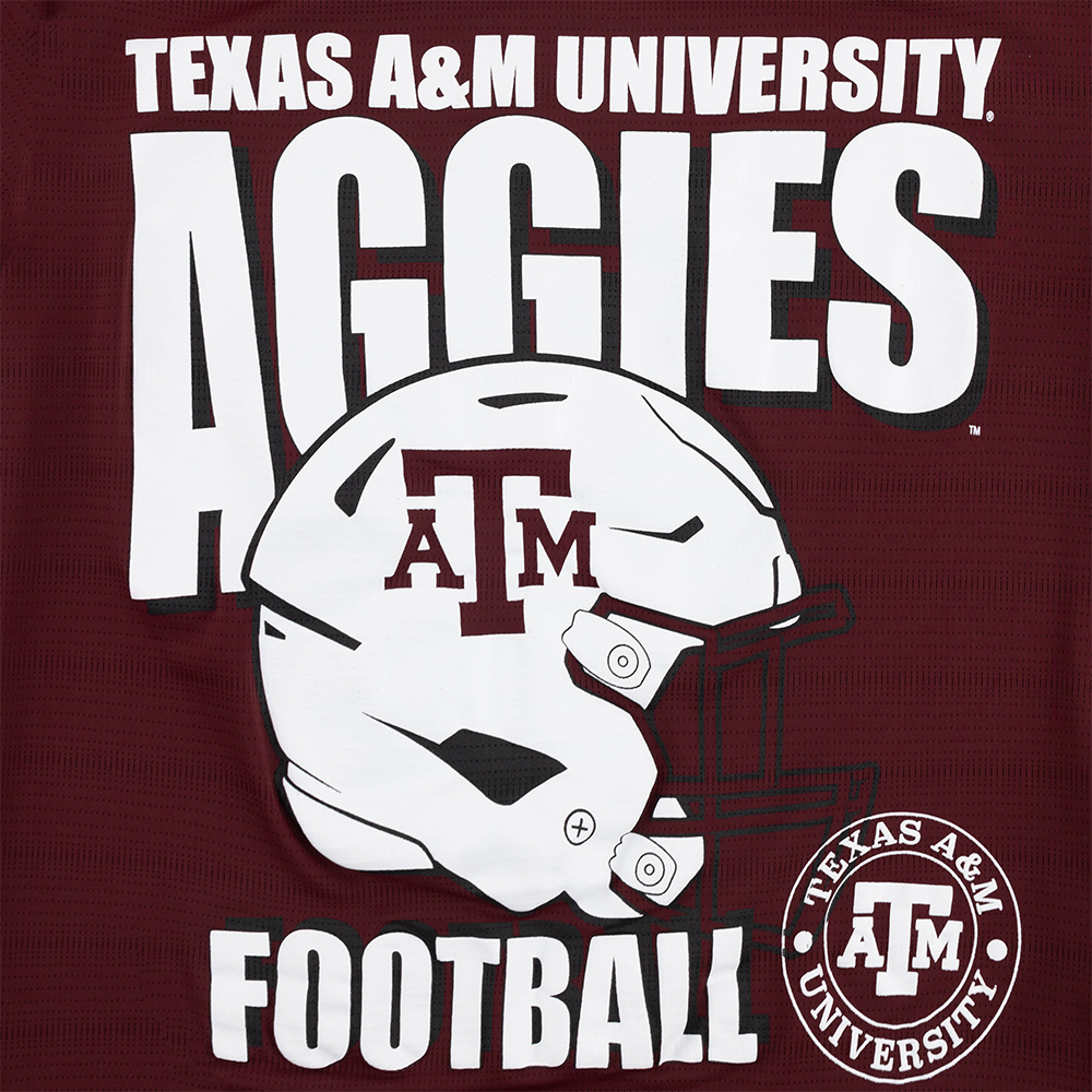 Aggies Collegiate Outfitters Youth Helmet Performance Tee - Maroon
