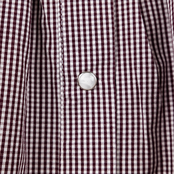 Collegiate Outfitters Gingham Embroidered Blouse - Maroon