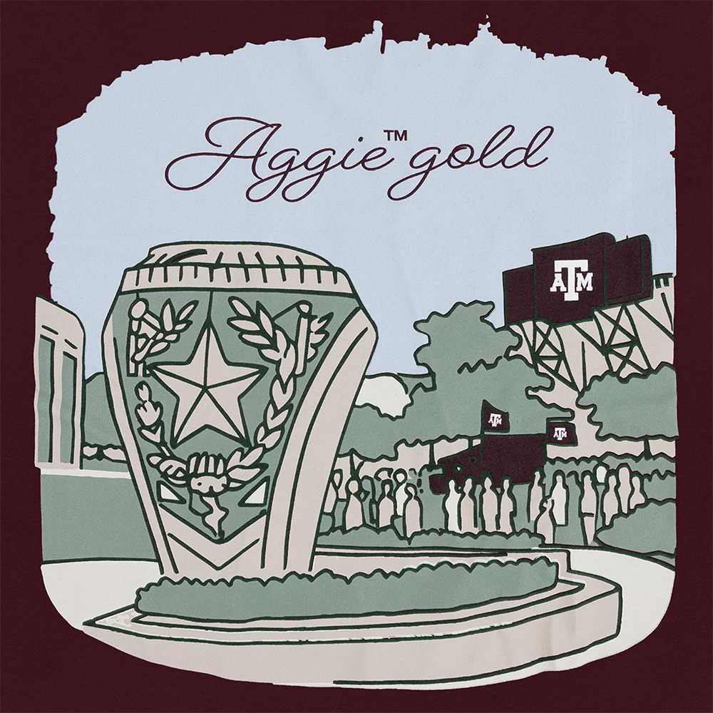 Texas A&M Aggie Gold T-Shirt - Maroon