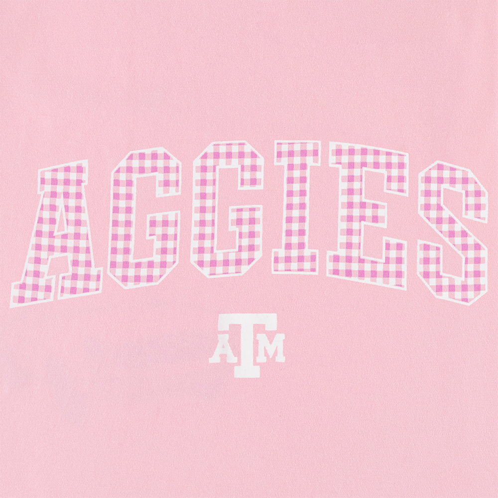 Texas A&M Comfort Colors Aggies Gingham T-Shirt - Pink