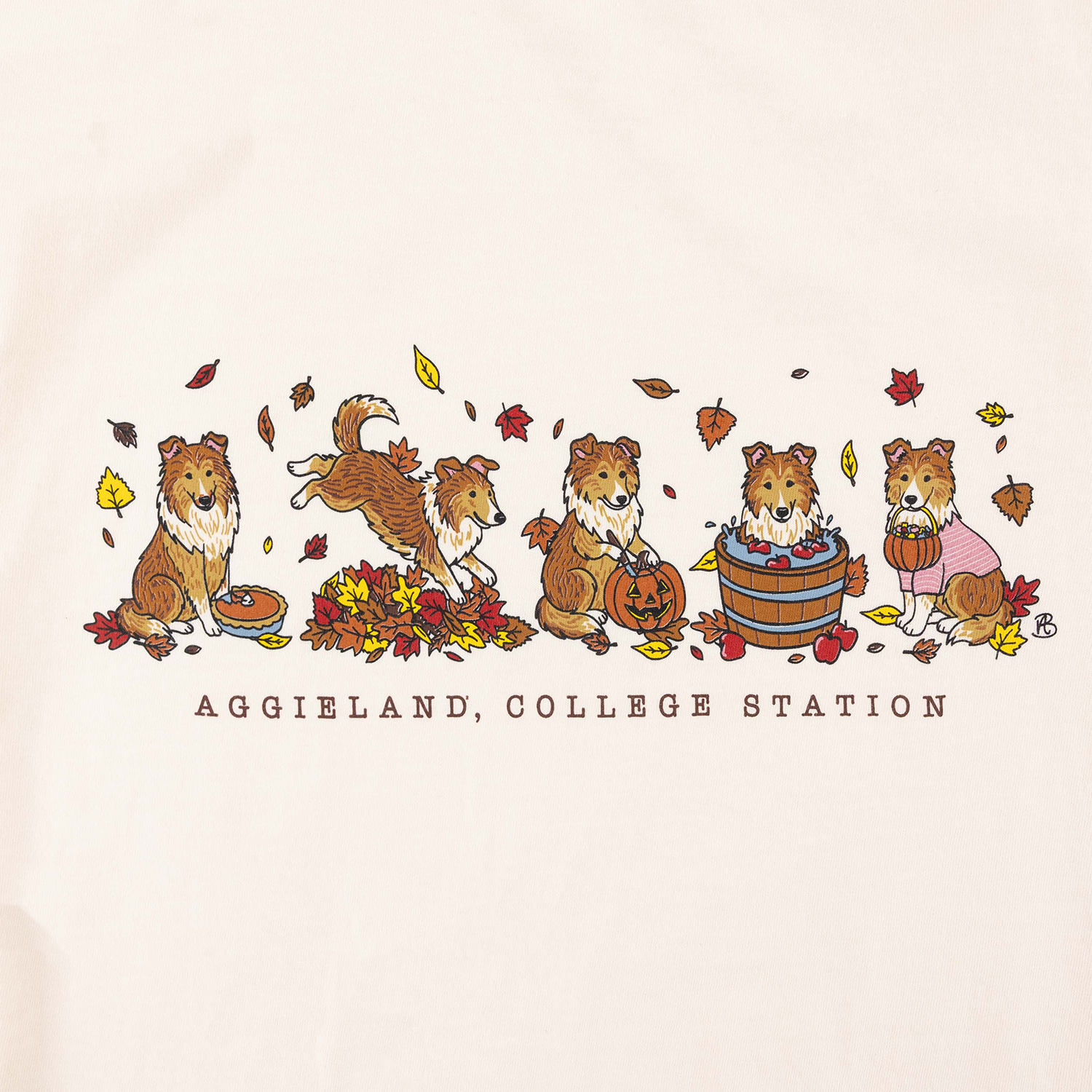 Aggieland Comfort Colors Puppy Fall T-Shirt - Beige