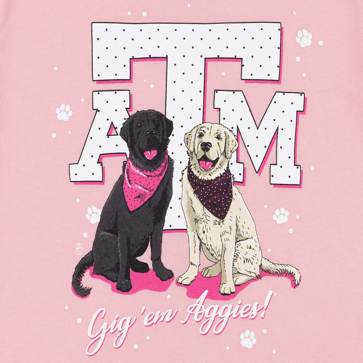 Texas A&M Youth Dog Friends T-Shirt - Pink