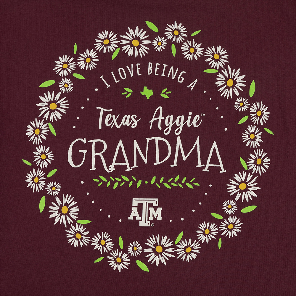 Texas A&M Collegiate Outfitters Aggie Grandma Daisies T-Shirt - Maroon