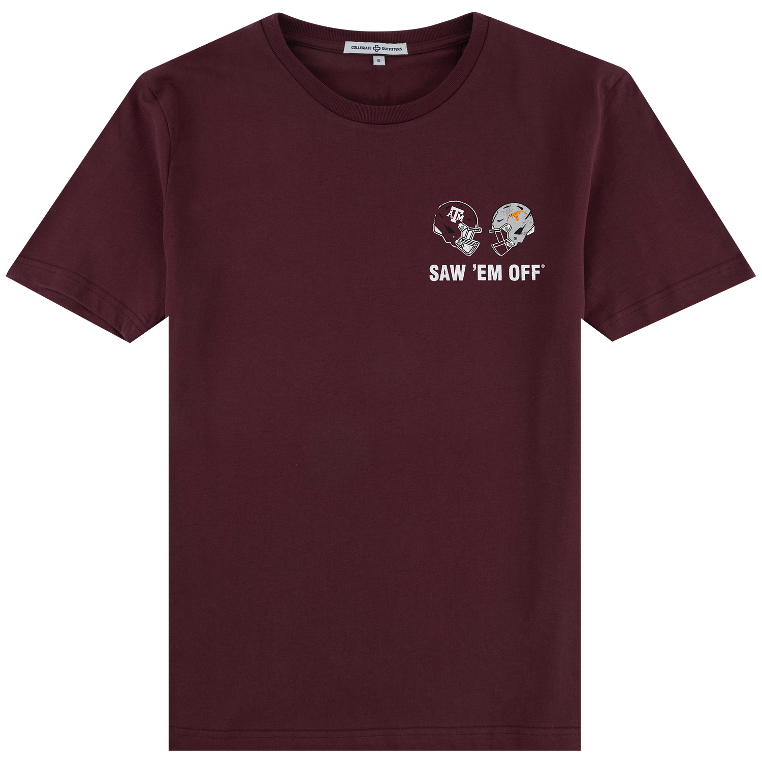 Saw 'Em Off Collegiate Outfitters Rivalry Poster T-Shirt - Maroon