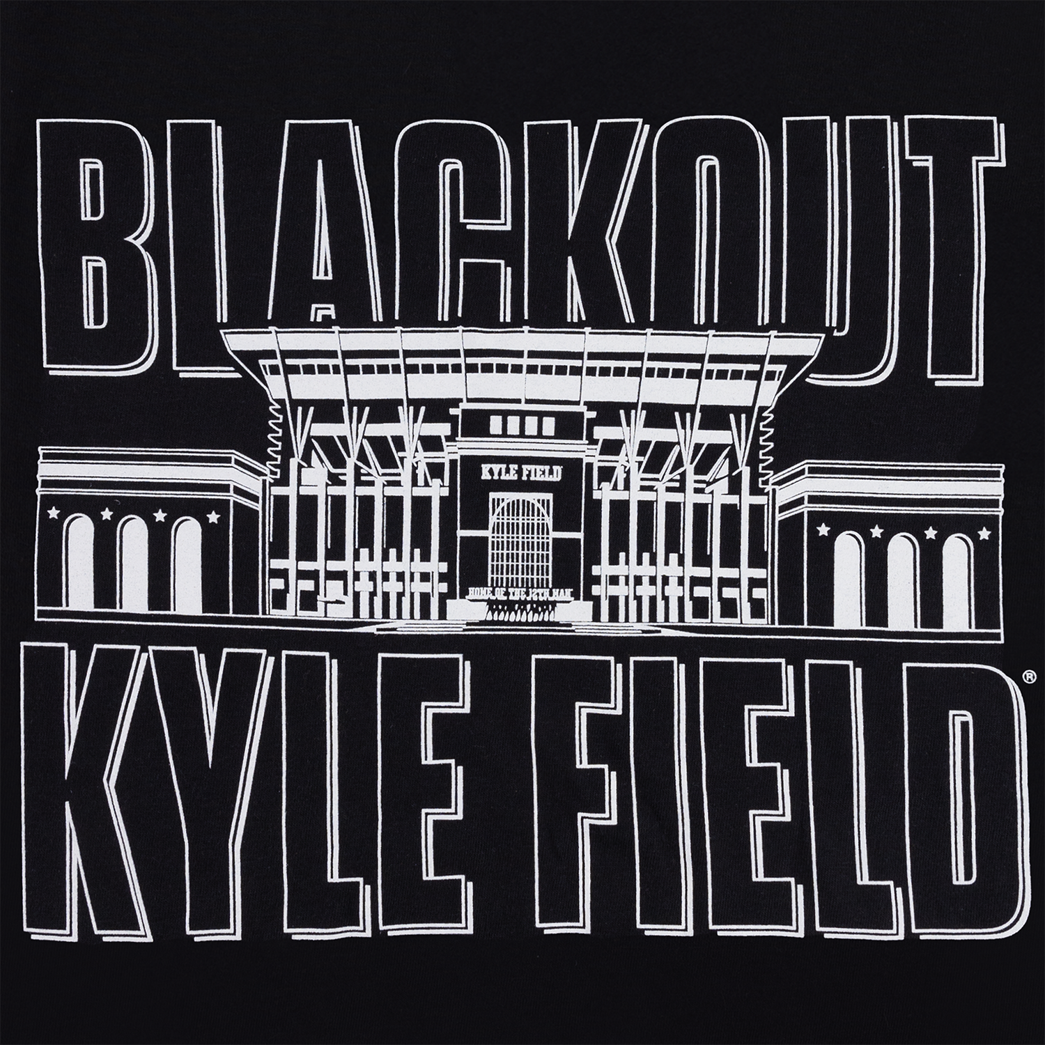 Texas A&M Comfort Colors Blackout Kyle Field T-Shirt - Black