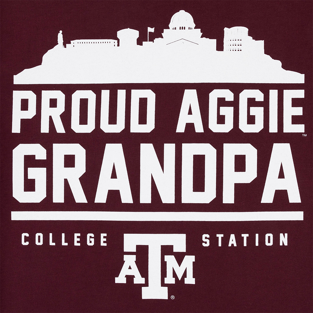 Collegiate Outfitters Proud Aggie Grandpa Skyline T-Shirt - Maroon