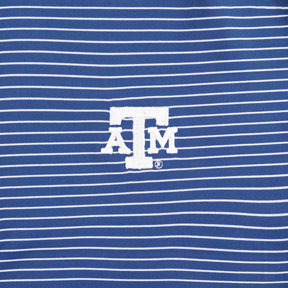 Texas A&M Mizzen + Main Striped Polo - Blue